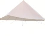 Waterproof 4 Season Rain Fly for Canvas Bell Tent 13.1FT Bell Tent Rain Cover Protector Lightweight Oxford Nylon Yurt Tarp Beige No Stove Jack (for 13.1ft Bell Tent (Base Diameter 4m))