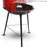 16-inch Portable Barbecue Grill with 4 Levels for Flame Control – Dual Venting System – Small Charcoal Grill for Backyard, Camping, Boat
