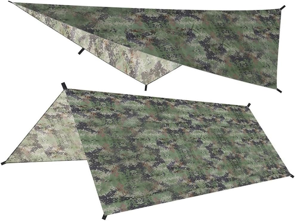 61OeL3UZd6L._AC_SL1001_.jpg Tent Tarp Waterproof Sun Shade Shelter 210T Polyester Rain Fly with 6 Tie Points for Camping Hiking Picnic Beach for Hammock-Awning Cover, 100X145cm(Camouflage) - Image 1