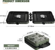2 Burner Propane Camping Stove,Portable Folding Gas Stove for Camping with 17200 BTU,Two Adjustable Burners with Easy Carrying Handle&Inlet Gas Pipe,Outdoor Camp Stove for Camping Backpacking - Image 2