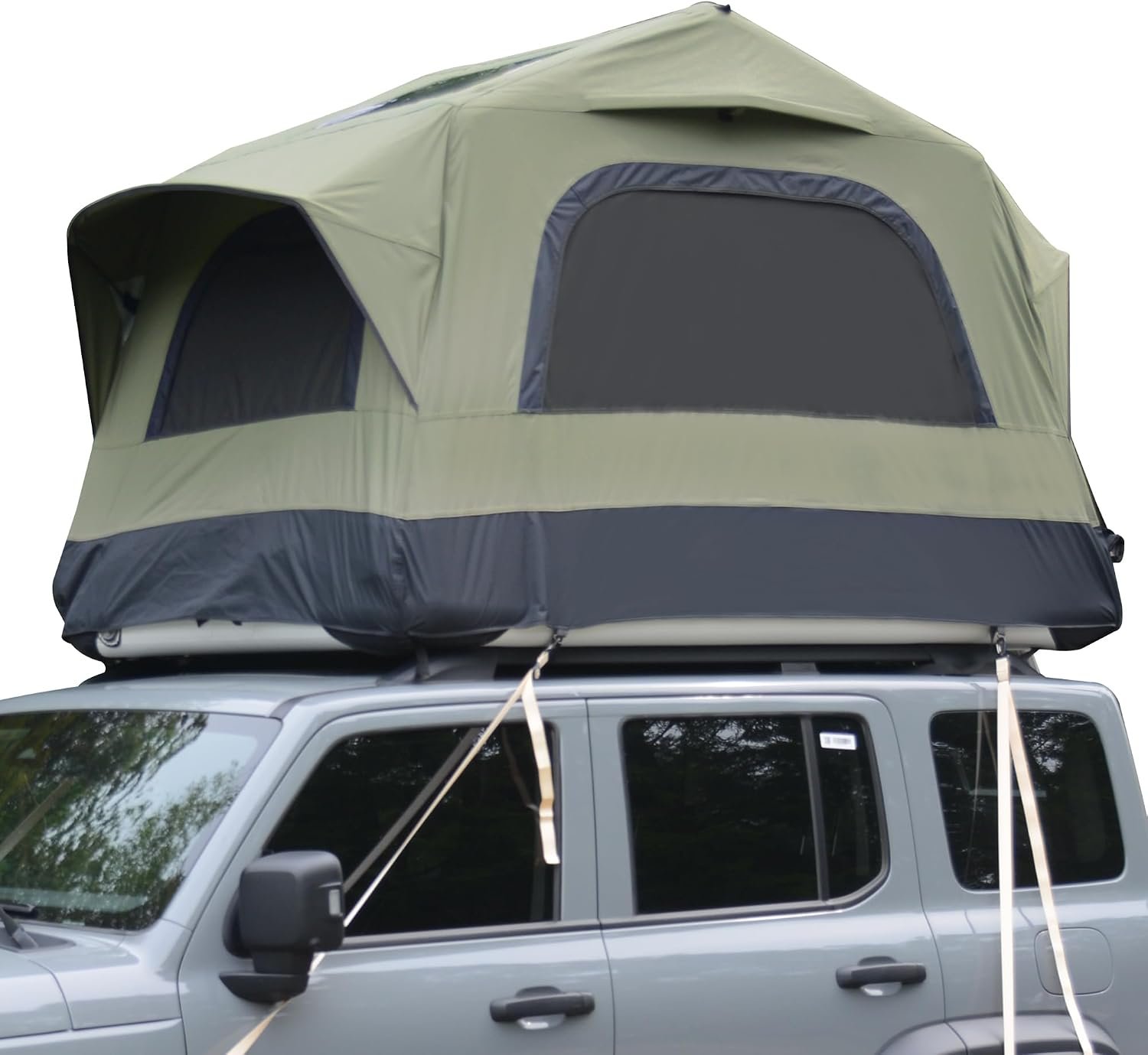 71fKE6n0ElL._AC_SL1500_.jpg Inflatable Roof Top Tent (for Cars & Trucks): A 2-person tent constructed from 300D waterproof fabric with a wind-resistant design—built specifically for off-road expeditions and outdoor camping; quick and easy to install. - Image 1
