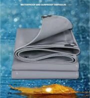 Waterproof Sauna Tarp, Heavy Duty Outdoor Cover for Wooden Sauna Room, Barrel Sauna, Camping Tent – Double-Sided Coating, Tear-Resistant, 118.1"x157.5" - Image 2
