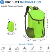 Hiking Backpack, 20L Foldable Daily Backpack, Nylon, Lightweight and Waterproof - Image 2