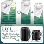 All-Season Waterproof Double Sleeping Bag (Includes Pillows) - Image 2