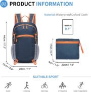 Foldable Hiking Daily Use Backpack, Waterproof and Lightweight Polyester Material, Suitable for Outdoor Travel - Image 2